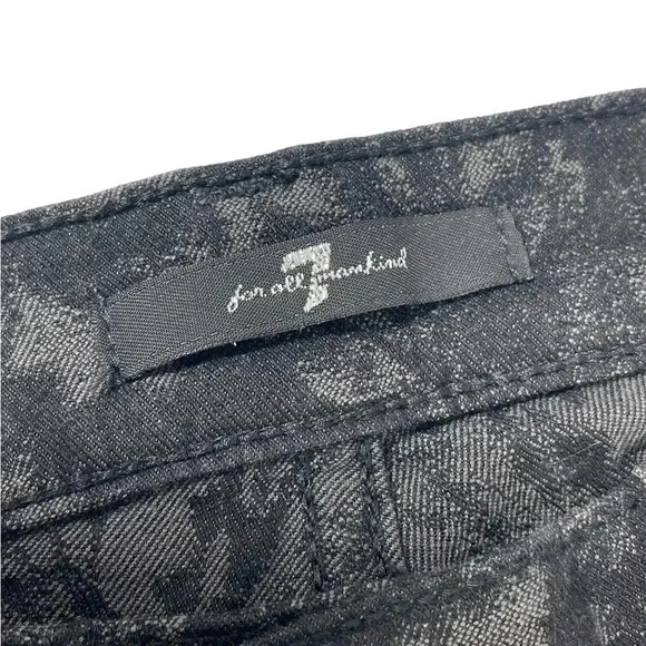7 For All Mankind Brocade Foil Print  Velvet Skinny Jeans Size 25 - Picture 9 of 10